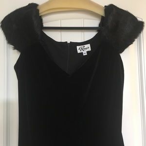 Sexy black velvet evening gown